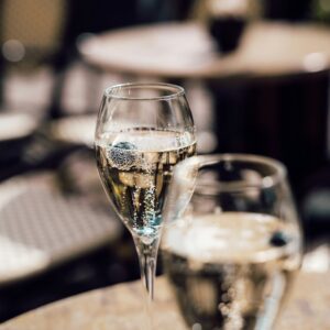 Sparkling wine in room